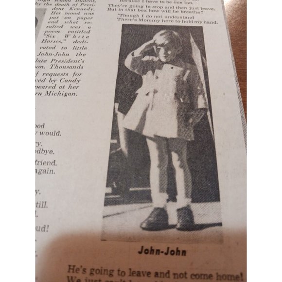 Newspaper Clipping Pres Kennedy Poem SIX WHITE HORSES 1960's History - Picture 3 of 5